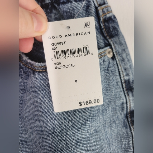 NWT  Good American Classic Skinnish High Rise Jeans 8 Distressed - Picture 4 of 8
